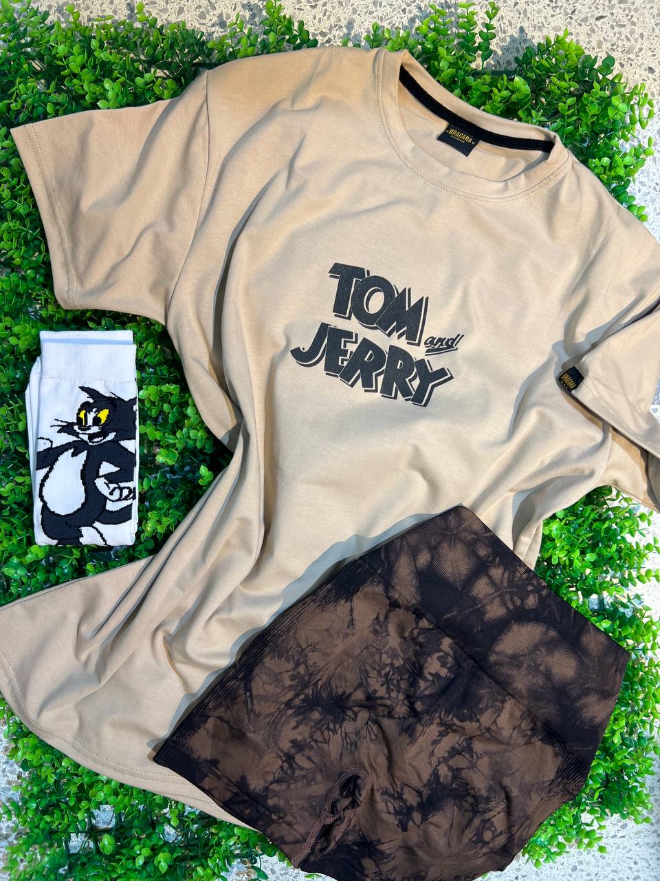 CONJUNTO 3 PIEZAS TOM Y JERRY BEIGE