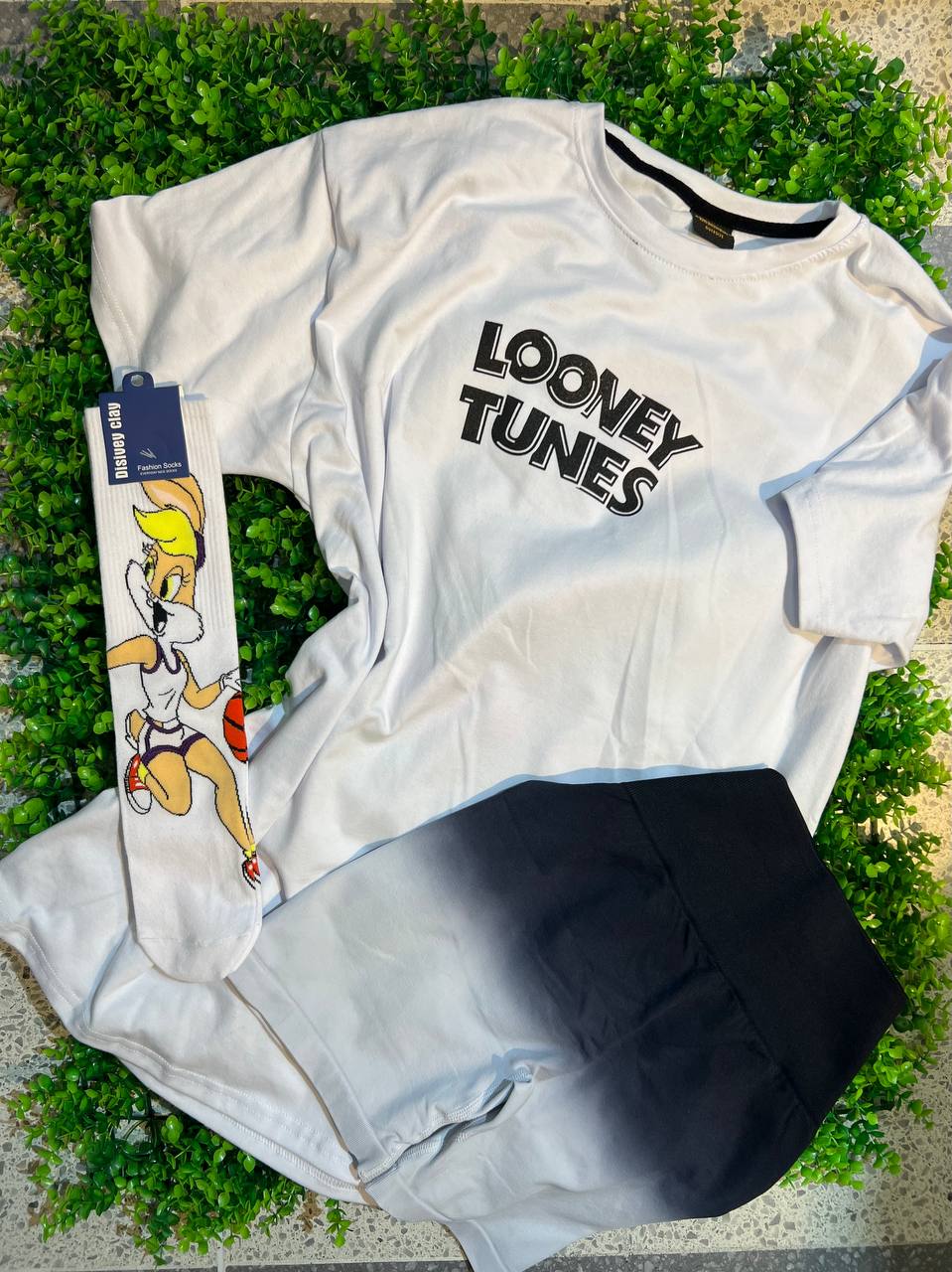CONJUNTO 3 PIEZAS LOONEY TUNES BLANCO