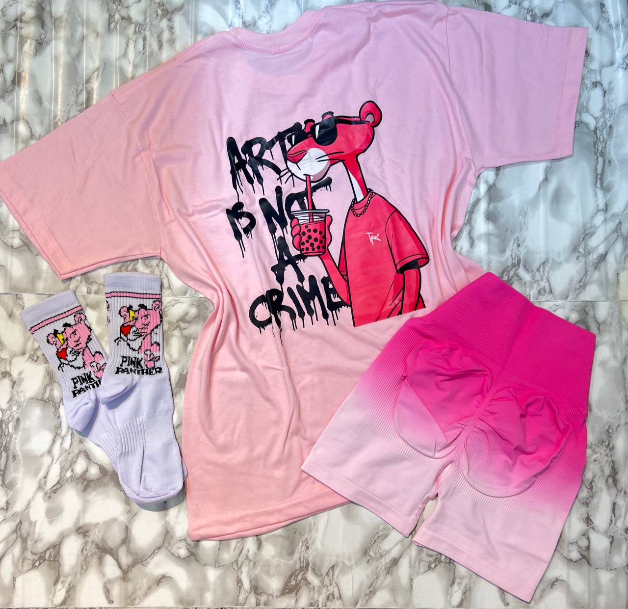 CONJUNTO 3 PIEZAS PANTERA ROSA
