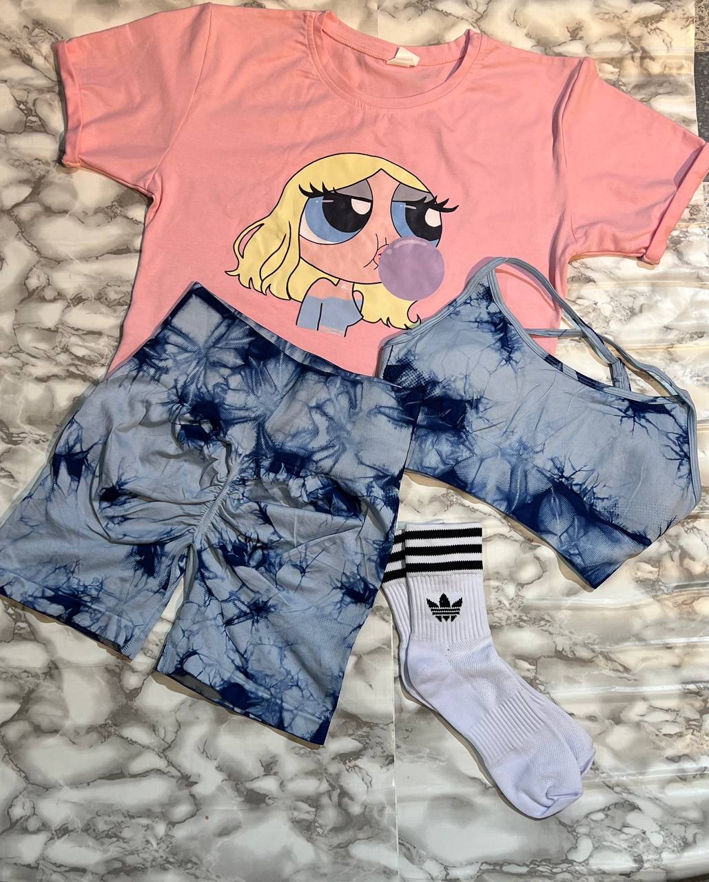 CONJUNTO 4 PIEZAS SHORT BURBUJA