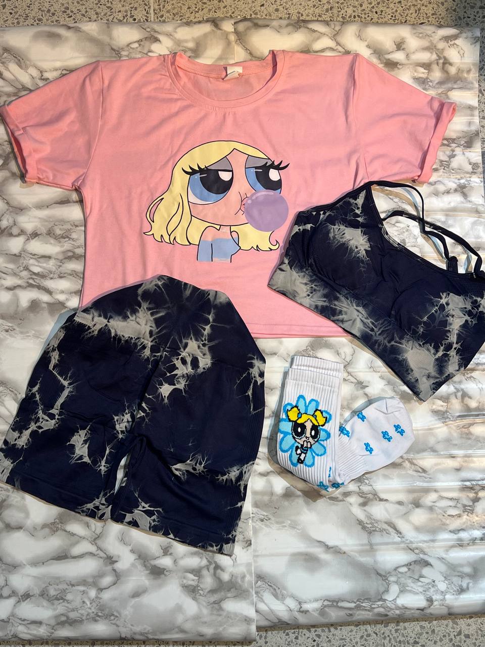 CONJUNTO 4 PIEZAS SHORT BURBUJA