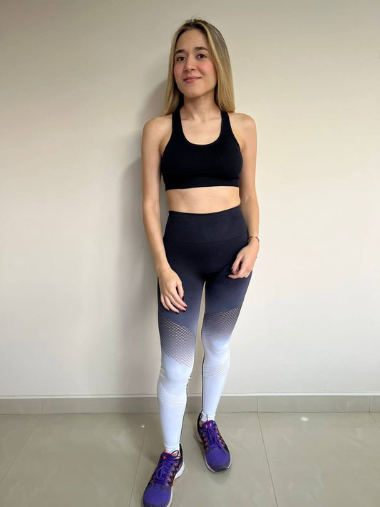 LEGGINGS TRANSPIRABLE NEGRO/BLANCO