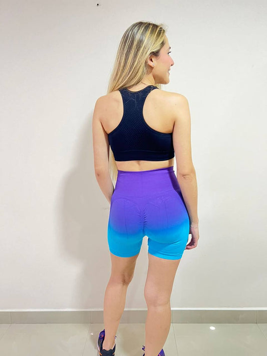 SHORT EN DEGRADÉ MORA/AZUL