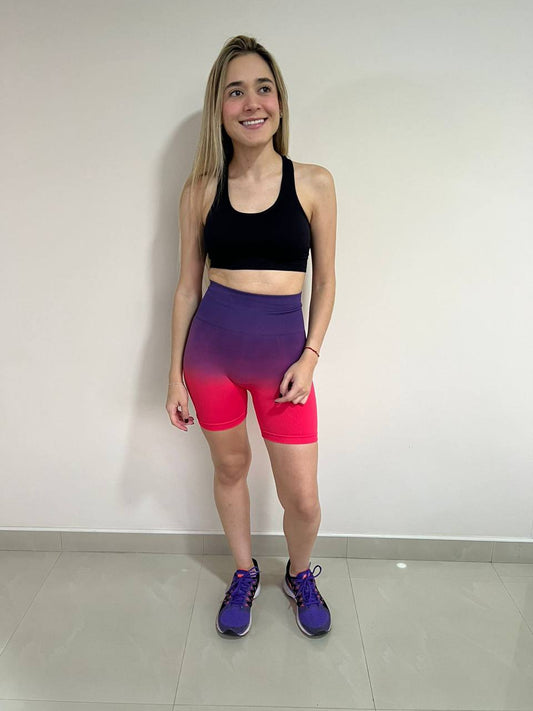 SHORT EN DEGRADÉ MORA/ROJO