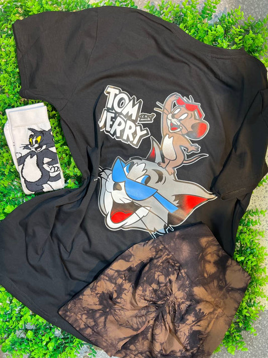 CONJUNTO 3 PIEZAS TOM Y JERRY NEGRO