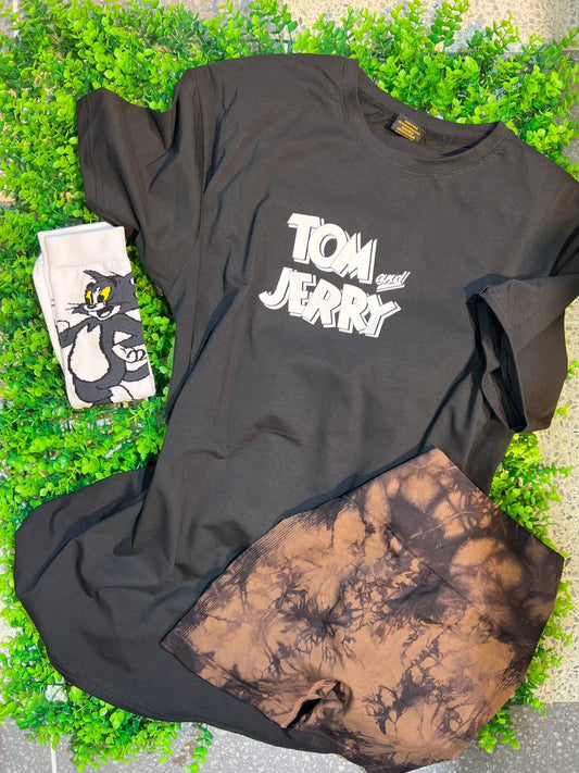CONJUNTO 3 PIEZAS TOM Y JERRY NEGRO