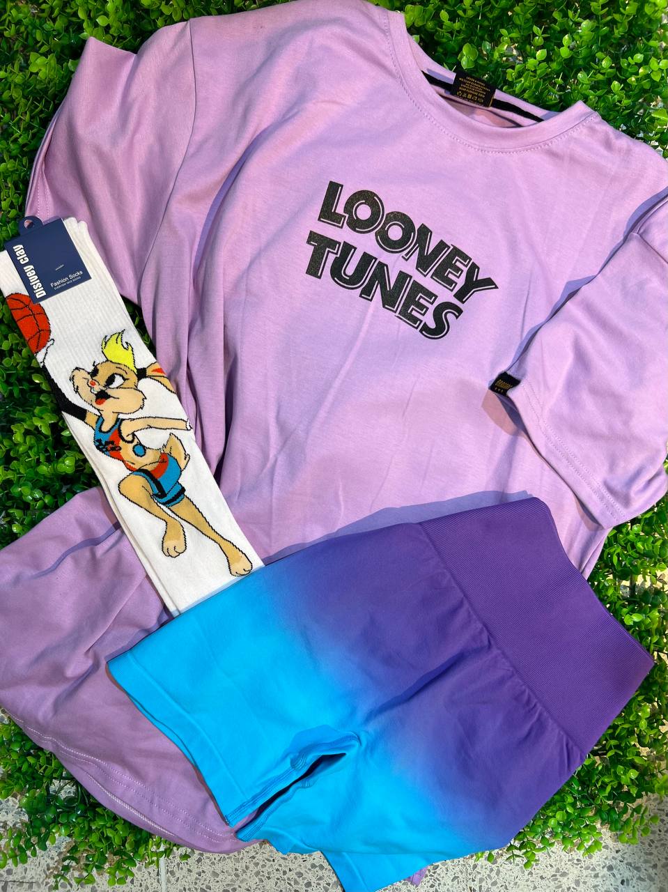 CONJUNTO 3 PIEZAS LOONEY TUNES MORADO