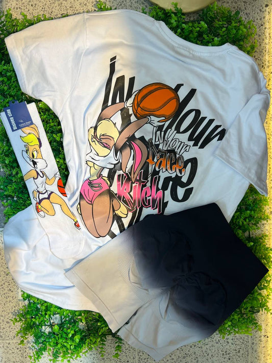 CONJUNTO 3 PIEZAS LOONEY TUNES BLANCO