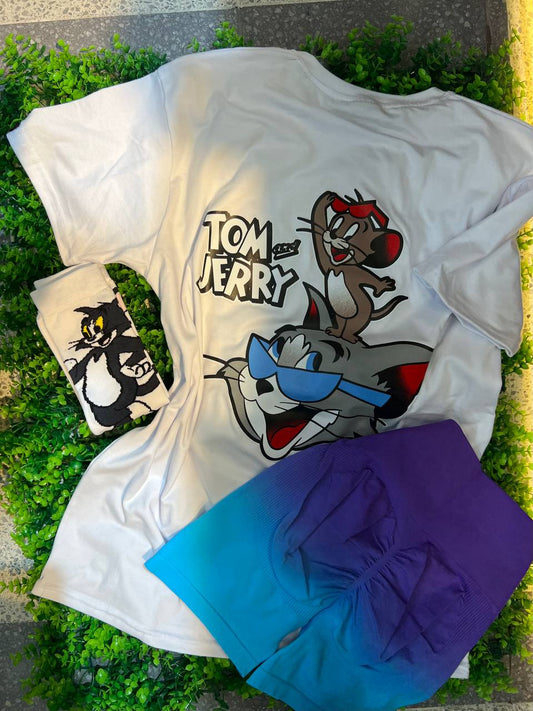 CONJUNTO 3 SETS TOM Y JERRY BLANCO