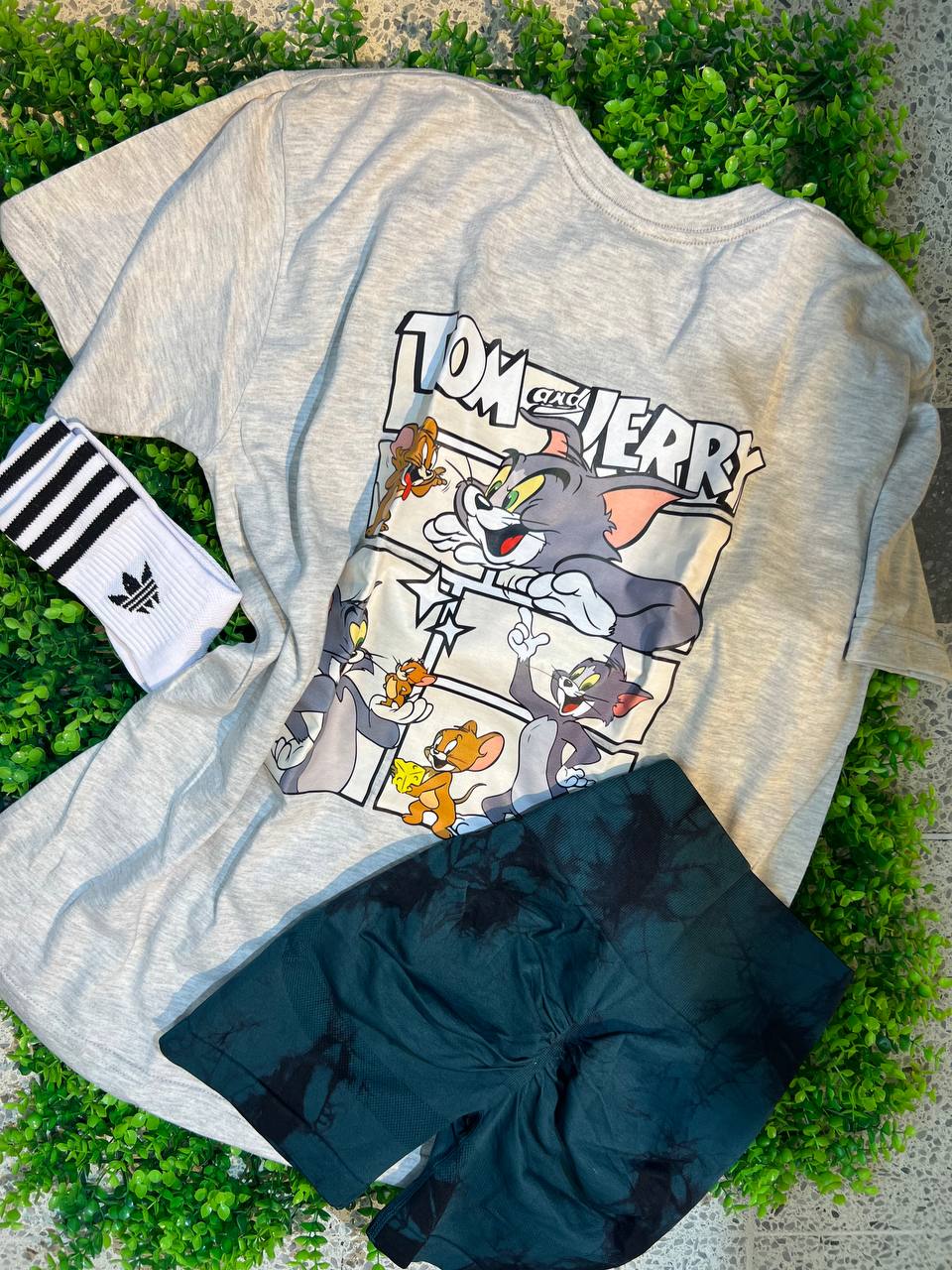CONJUNTO 3 PIEZAS TOM Y JERRY GRIS