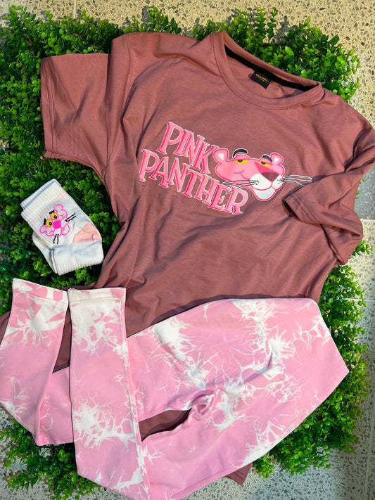 CONJUNTO 3 PIEZAS LEGGINGS PANTERA ROSA