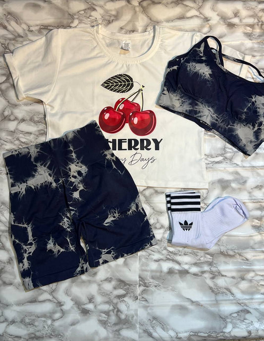 CONJUNTO 4 PIEZAS SHORT CHERRY