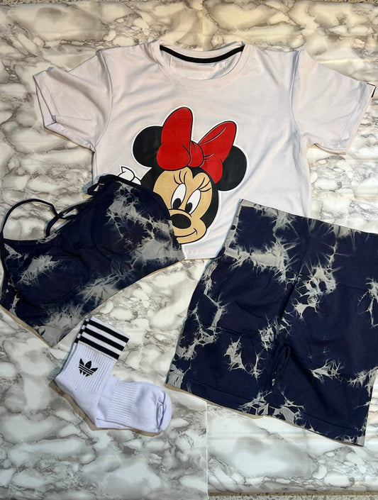 CONJUNTO 4 PIEZAS SHORT MINNIE