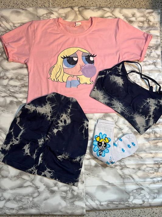 CONJUNTO 4 PIEZAS SHORT BURBUJA