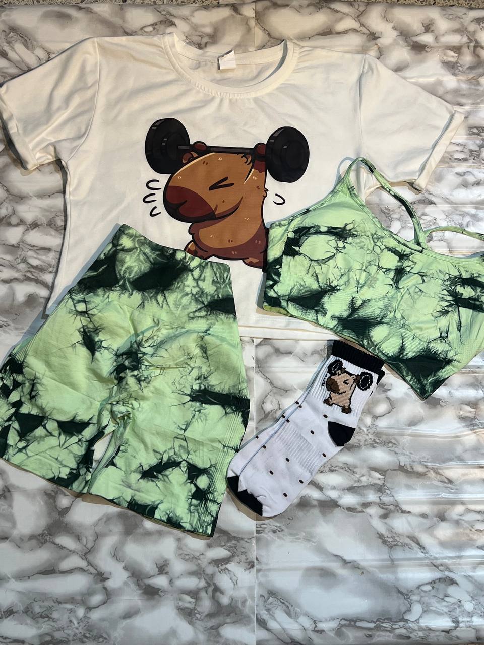 CONJUNTO 4 PIEZAS SHORT TOPO